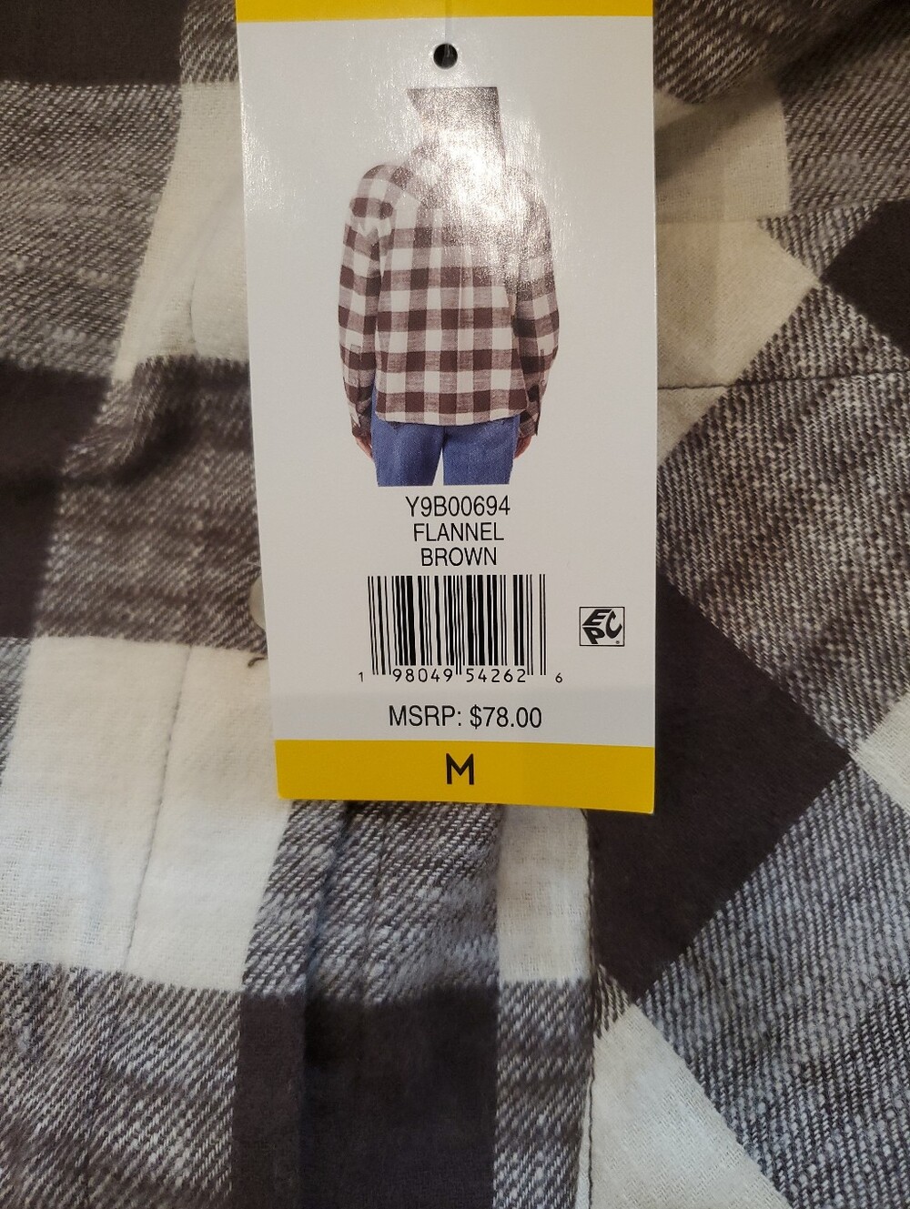 NWT Scotch & Soda Brown & Cream Check Women's Button-Up Flannel Shirt Size MED - Picture 6 of 10